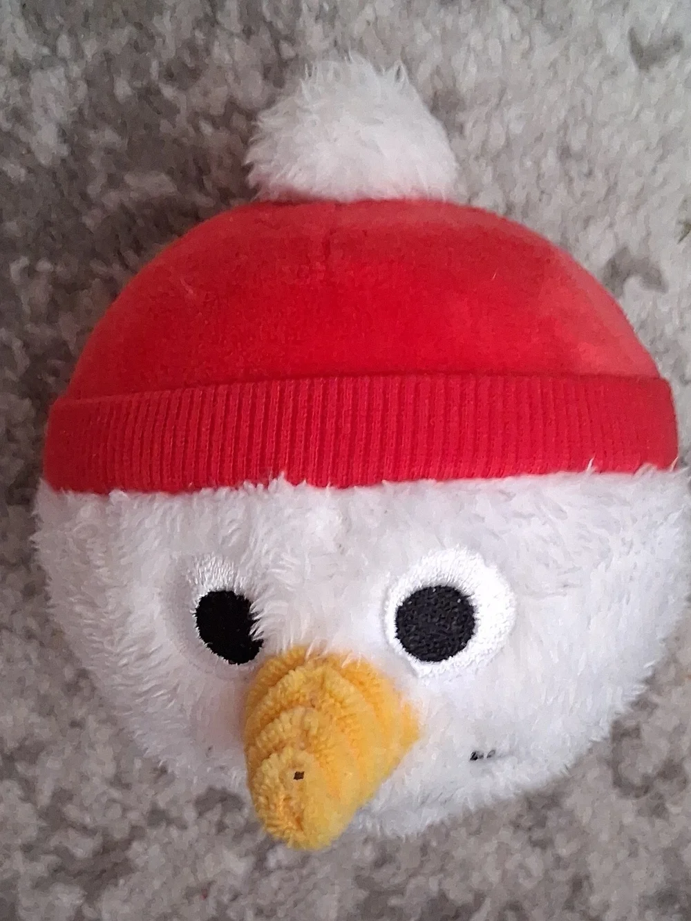 Plush Snow Friend Beanie Toy - White and Red